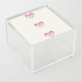Gentle pink happiness. Rainbow hearts. Acrylic Box