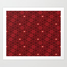 65 MCMLXV Cosplay Scarlet Red Hexagon Chaos Pattern Art Print