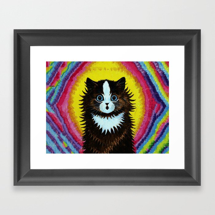 Louis Wain Cats Psychedelic Rainbow Cat Art Print