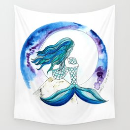 Sirena y la luna Wall Tapestry