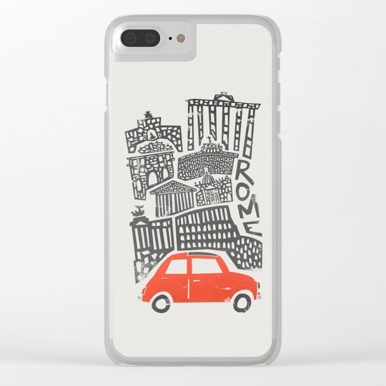 Rome Cityscape Clear iPhone Case