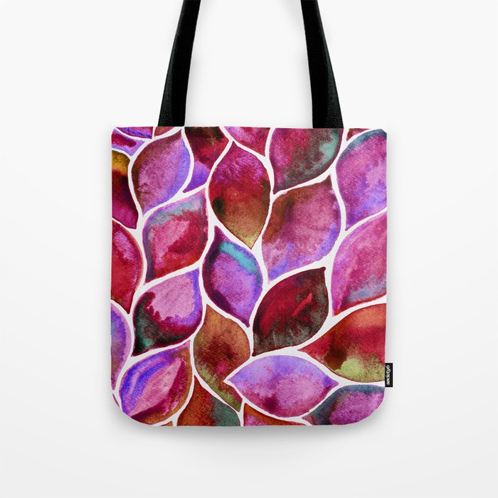 Watercolor Leaves bright violet Tote Bag