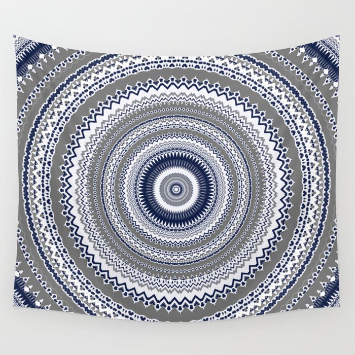 Navy and white tapestry store