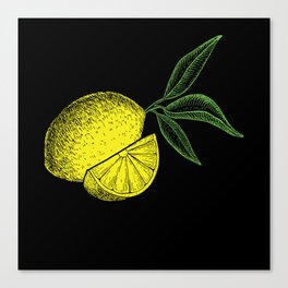 Lemon Fruit Retro Lemonade Canvas Print