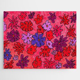 Abstract Coloured Flowers in Vivid Jigsaw Puzzle
