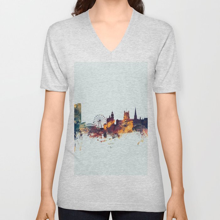 Sheffield England Skyline V Neck T Shirt