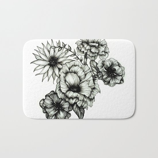 Floral Ink III Bath Mat
