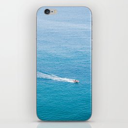 Spain Photography - Speed Boat Traveling Over The Beautiful Sea iPhone Skin