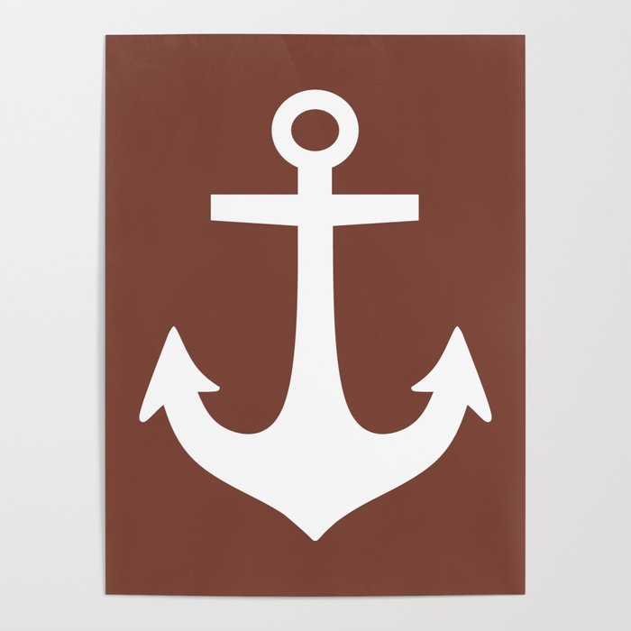 Anchor (White & Brown) Poster