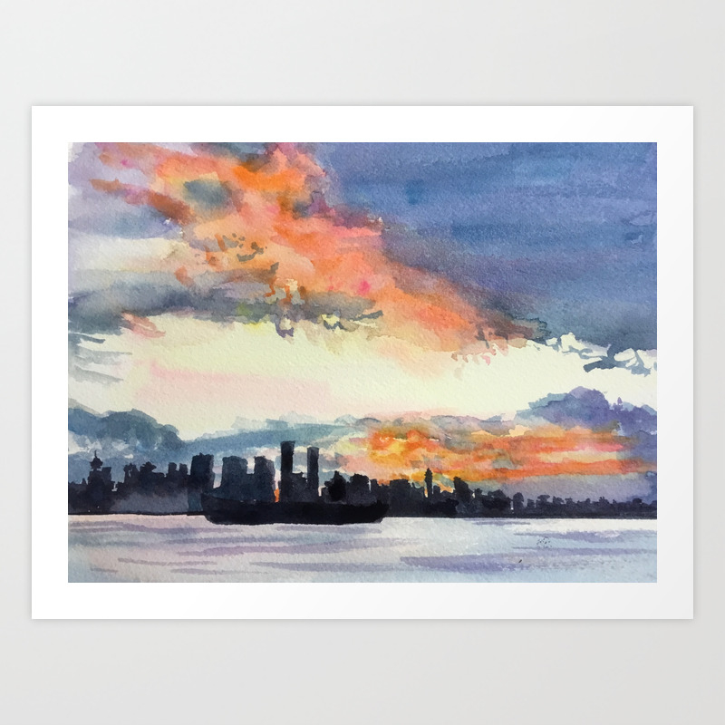 Vancouver Sunset Art Print By Soniamocnikartist Society6