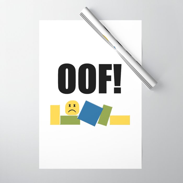 Roblox Oof Wrapping Paper By Devotchicken Society6 - roblox oof memes clean