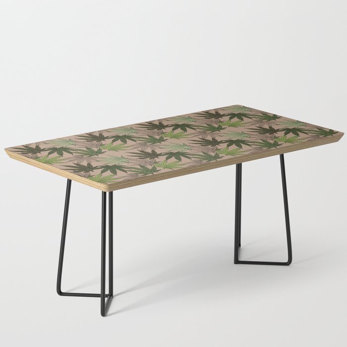 cannabis weed marihuana leaves botanical plants brown Coffee Table