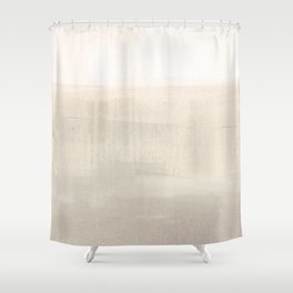 Beige and Taupe Horizon Minimalist Abstract Landscape Shower Curtain