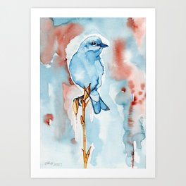 Morning Blue Bird Art Print