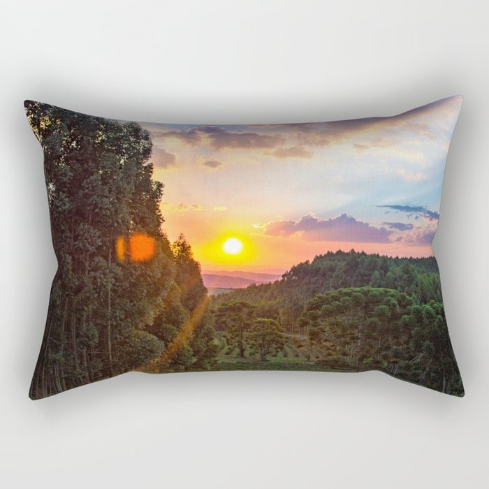 Brazil Photography - Astonishing Sunset Over The Brazilian Forest Rectangular Pillow