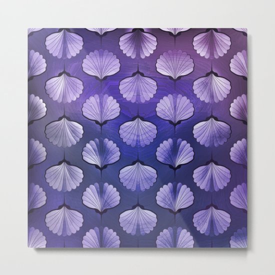 Blue sea geometric pattern Metal Print