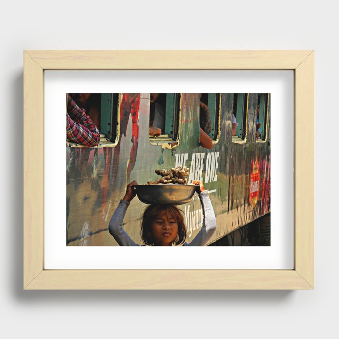 Young Vendor Selling Ginger at the Station Kalaw Burma Myanmar Recessed Framed Print