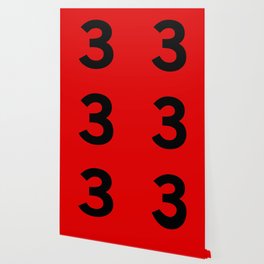 Number 3 (Black & Red) Wallpaper
