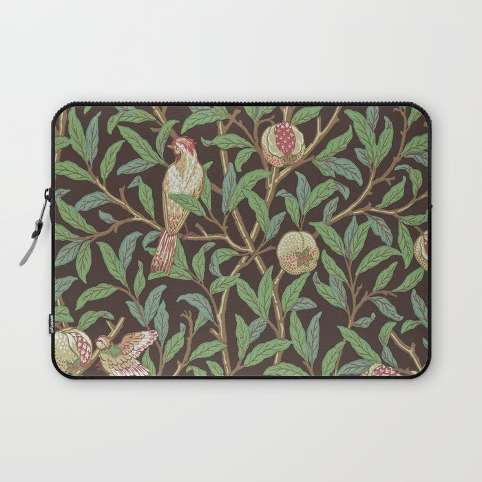 William Morris Bird & Pomegranate Charcoal and Sage Laptop Sleeve