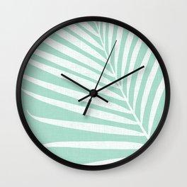 Minimalist Palm Leaf - Mint Green Wall Clock