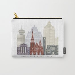 Vancouver skyline poster Carry-All Pouch | Tower, Colorful, Skyline, Illustration, Digital, Color, Poster, Art, Graphicdesign, America 