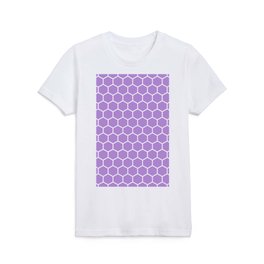 Honeycomb (White & Lavender Pattern) Kids T Shirt