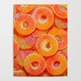 Sour Peach Slices and Rings Candy Photograph Poster