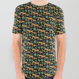 Jaguar and Cub pattern (tropical)  All Over Graphic Tee