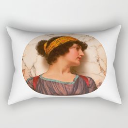 Androcléa (1915) "Girl with a beautiful dress" John William Godward  Rectangular Pillow