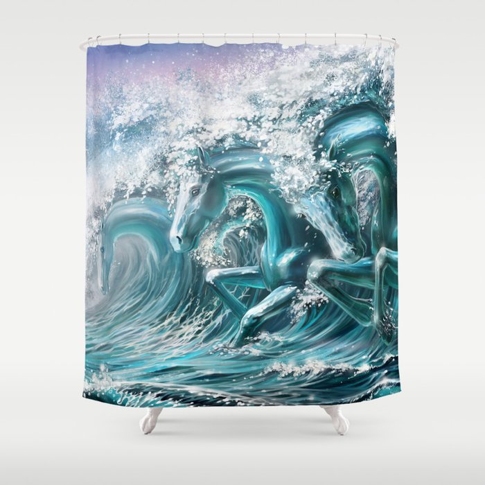 Water Horse Shower Curtain By Antracit Society6 Water Horse Shower Curtain