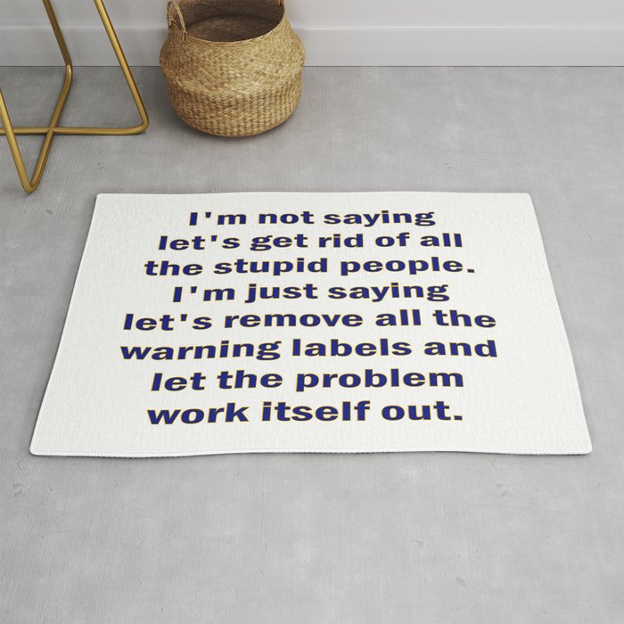 Warning Labels... Rug by buckwhite | Society6