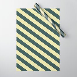 [ Thumbnail: Dark Slate Gray and Pale Goldenrod Colored Lines Pattern Wrapping Paper ]