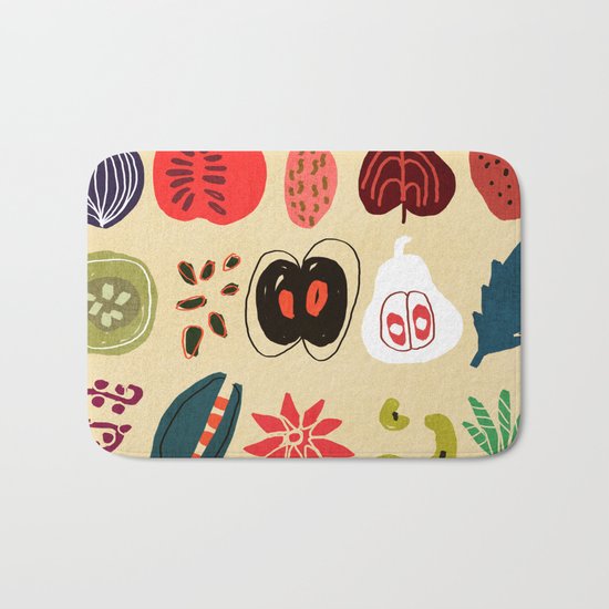 Fruit and Spice Rack Bath Mat