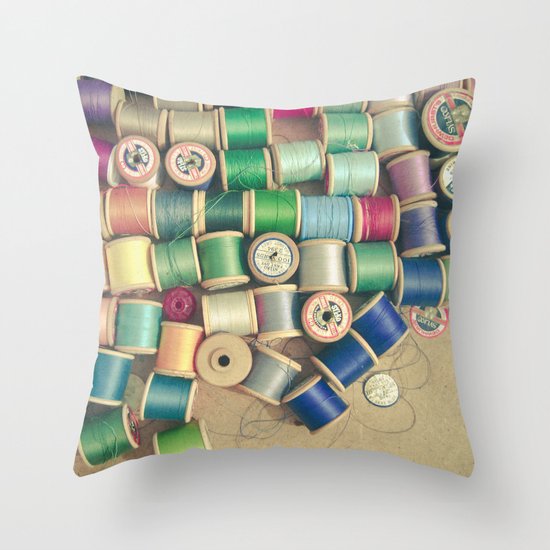 Cotton Reels Throw Pillow
