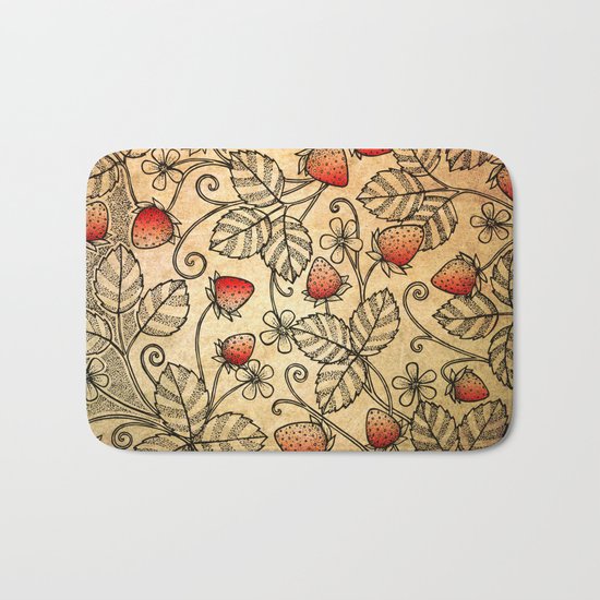 Strawberry Pattern Bath Mat