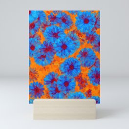Bohemian Floral abstract batik fabric Mini Art Print