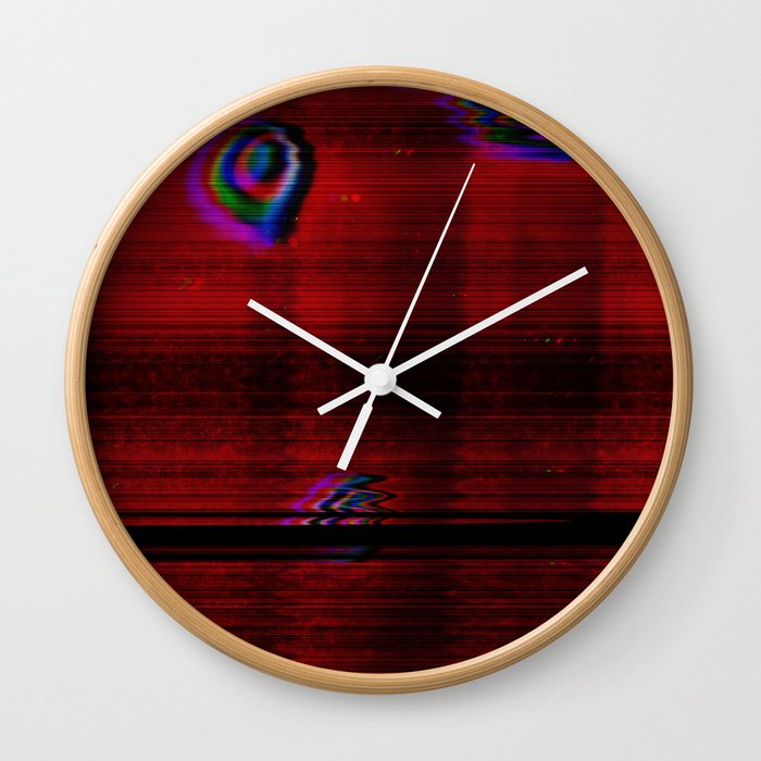 Red liquid wave Wall Clock
