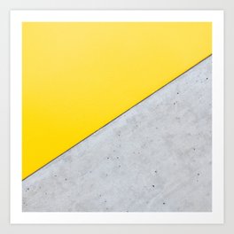 Yellow & Gray Abstract Background Art Print