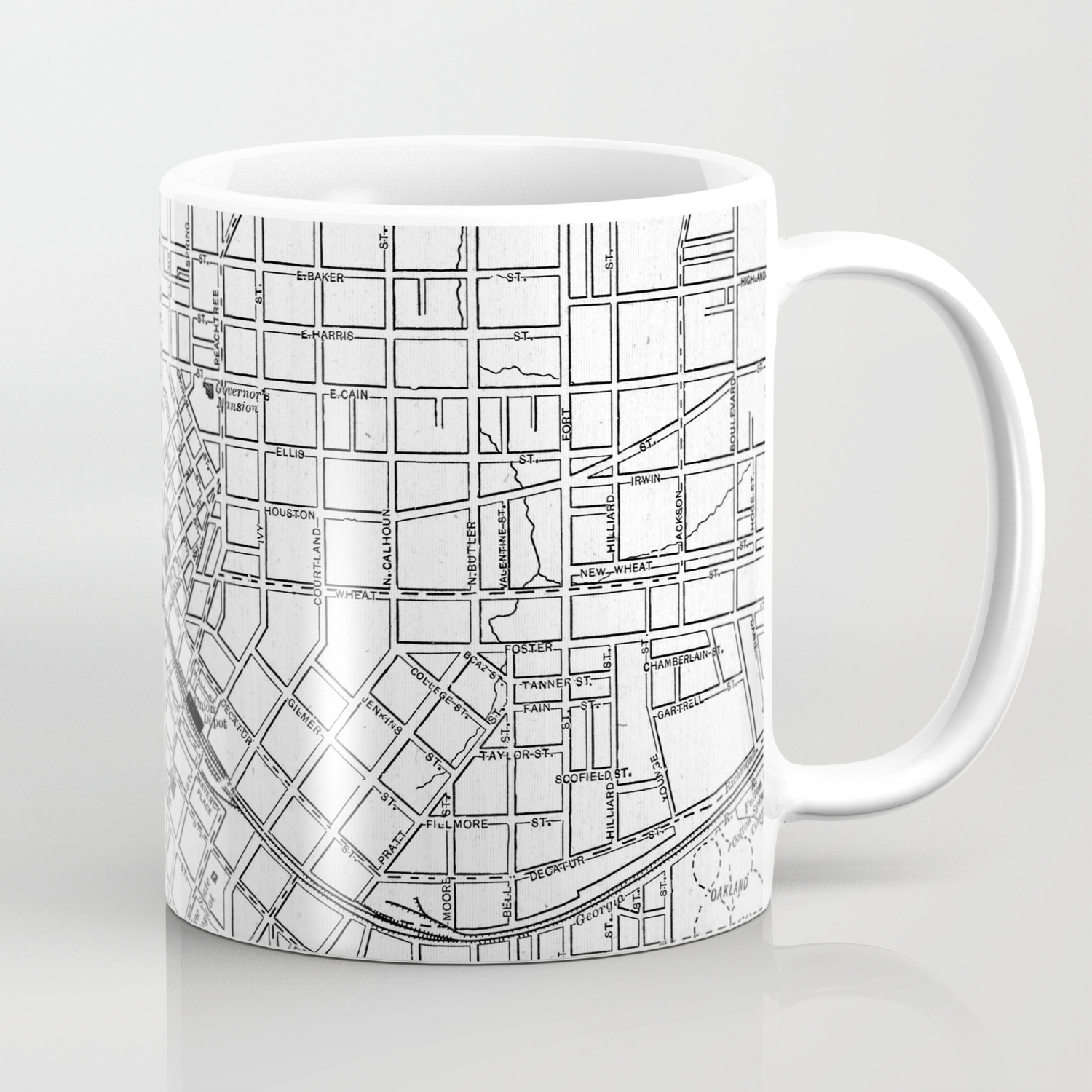 Vintage Map Of Atlanta Georgia 1901 Bw Coffee Mug By Bravuramedia Society6