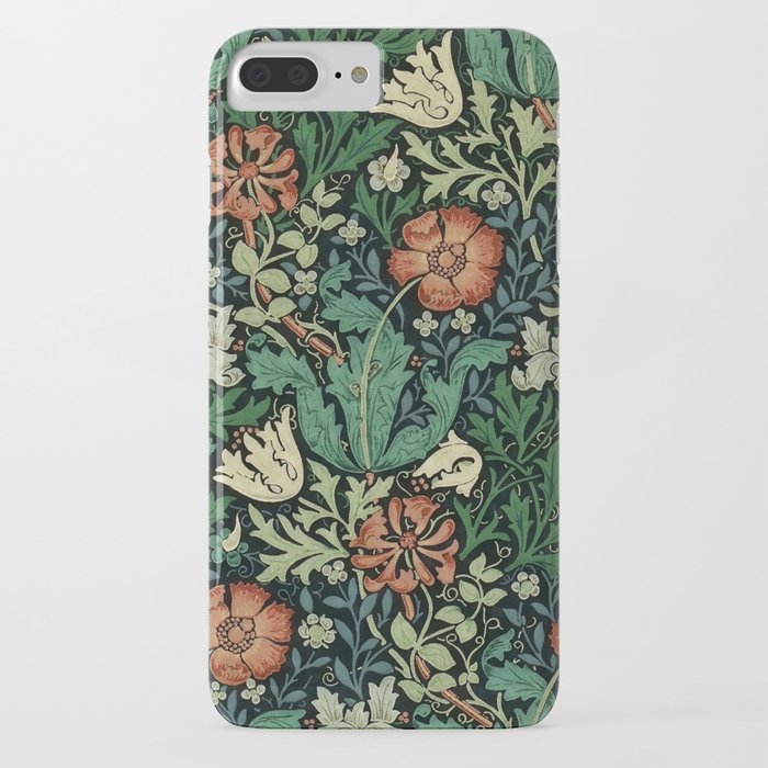 william morris compton floral art nouveau pattern iphone case