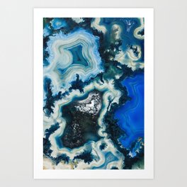 Blue agate abstract Art Print