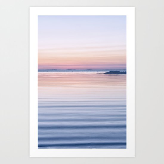 Pastel ripples sea and sky Art Print