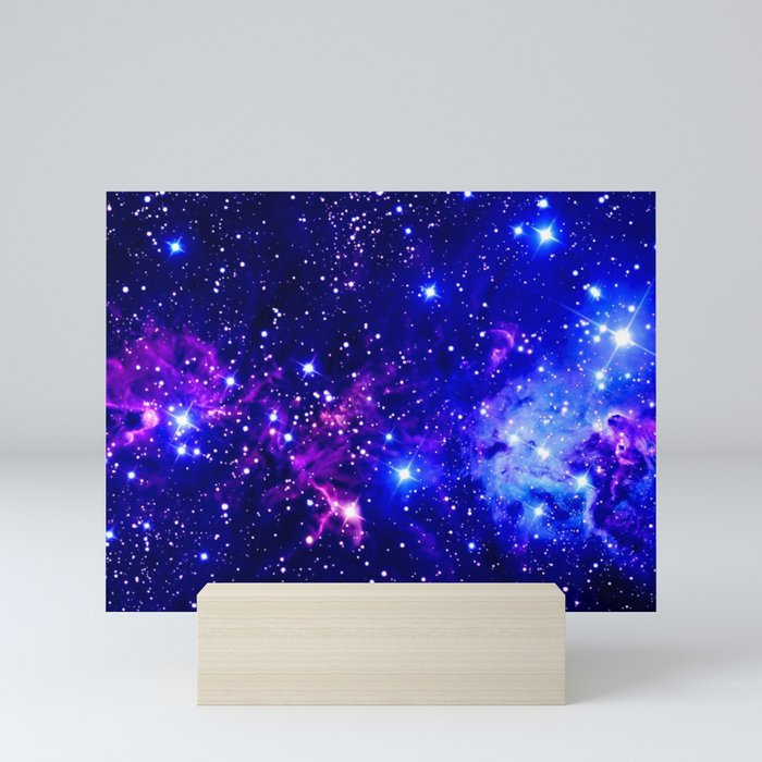 Fox Fur Nebula Galaxy blue purple Mini Art Print