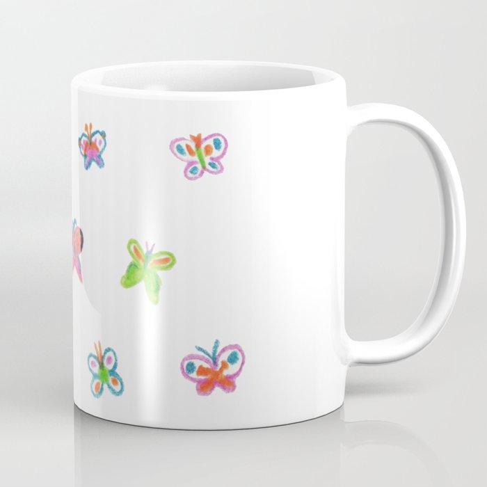 Neon Butterfly and Moth Print Coffee Mug