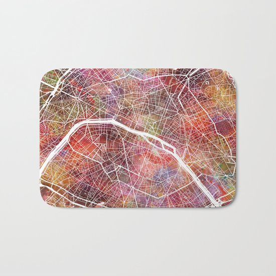 Paris map Bath Mat