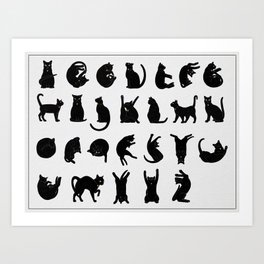 Alphabet Cats Art Print