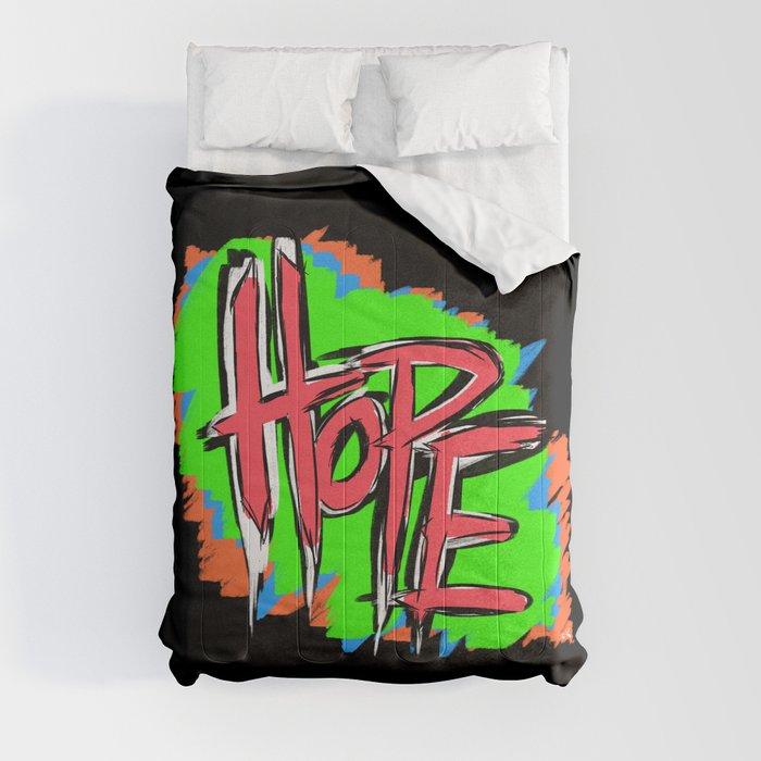 Hope (retro neon 80's style) Comforter