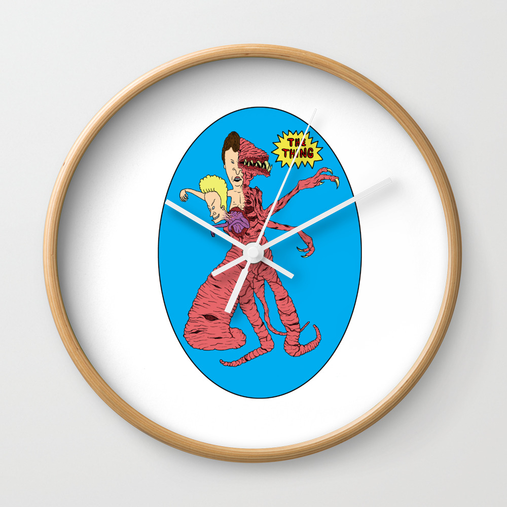 Beavis Butthead The Thing Wall Clock By Msiner Society6 Beavis Butthead The Thing Wall Clock By Msiner Society6