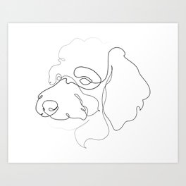 Poodle - one line drawing Art Print