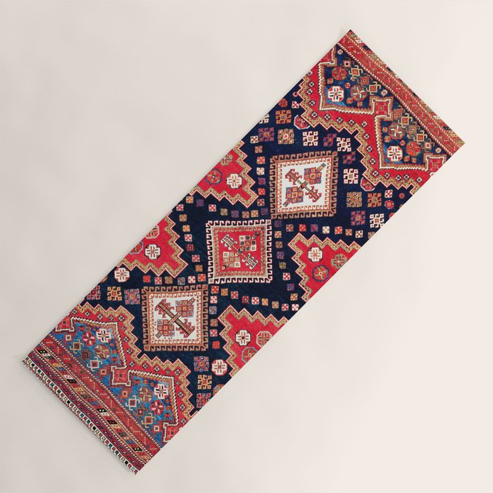 Afshar Kerman South Persian Rug Print Yoga Mat by Vicky BragoMitchell